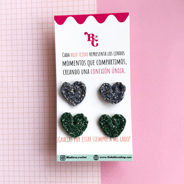 Akureyri-Aretes en forma de corazón con hilo de Islandia