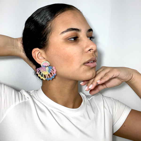 Fan Shaped Earrings- Amanecer